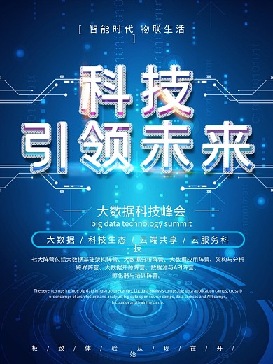 蓝色大气科技引领未来科技海报