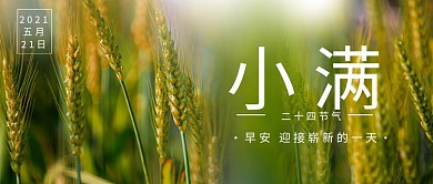 二十四节气小满水稻绿色摄影风公众号首图