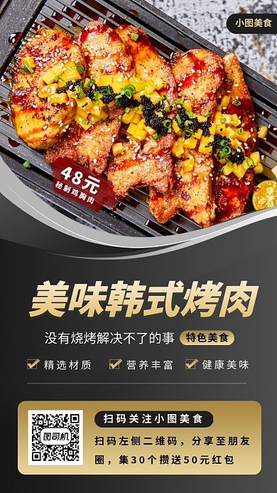 美食推荐手机海报