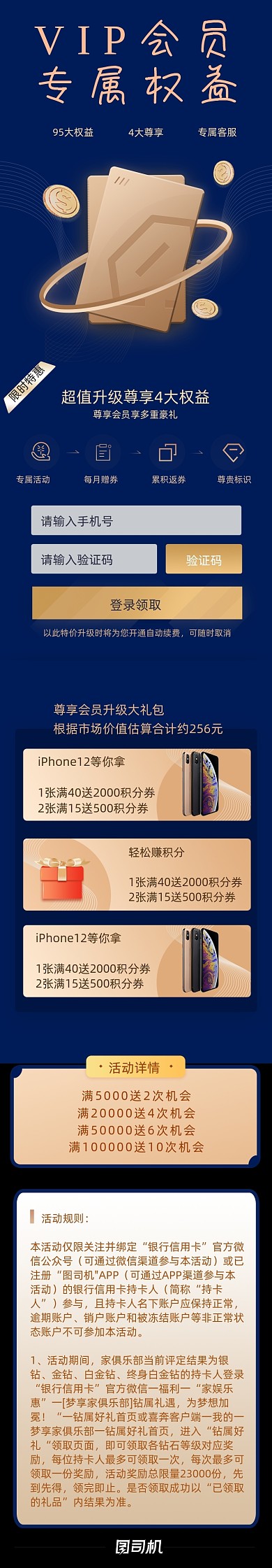 商务简约vip会员特权权益文章长图