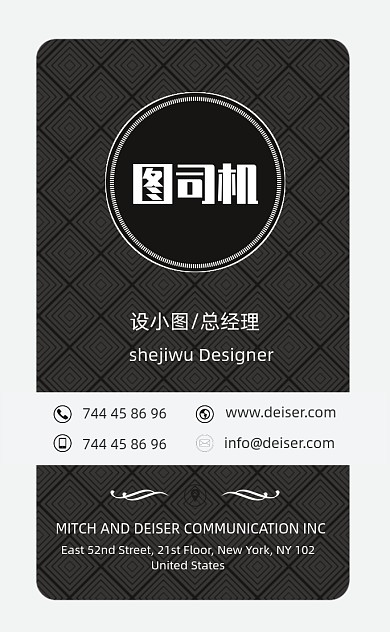 经典创意个性摄影影楼竖版名片模板