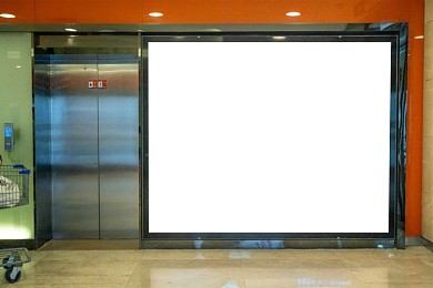 户外墙面海报样机