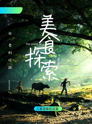 简约大气风味人间记录片海报