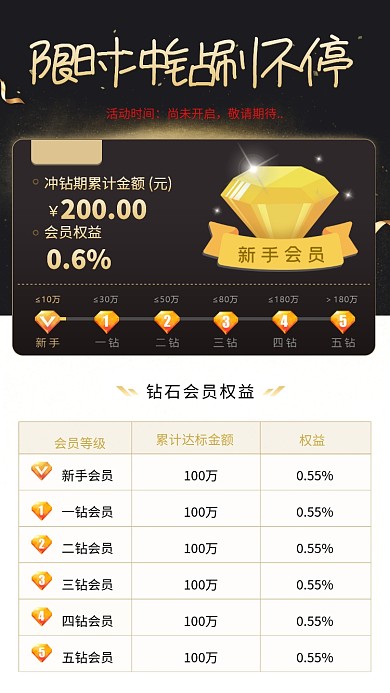 限时冲钻会员活动海报