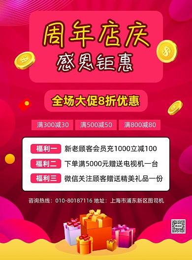 周年店庆商场促销宣传海报