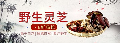天猫野生灵芝限时优惠折扣淘宝banner