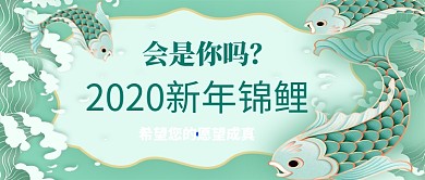 2020年锦鲤卡通手绘手机首图