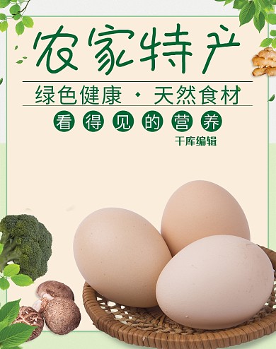 简约风农家新鲜蔬菜土鸡蛋农产品电商banner