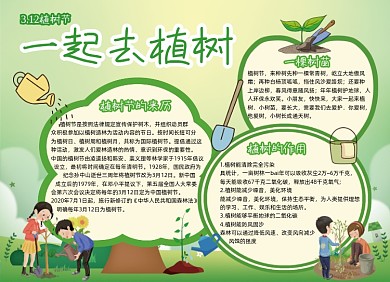3.12植树节种树环保小报手抄报