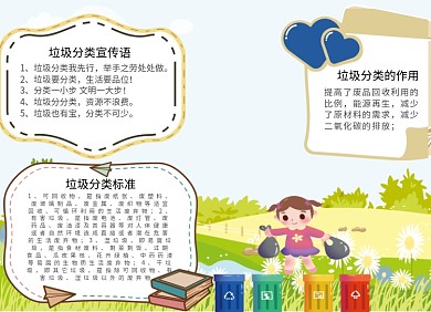 垃圾分类公益宣传小报创意卡通