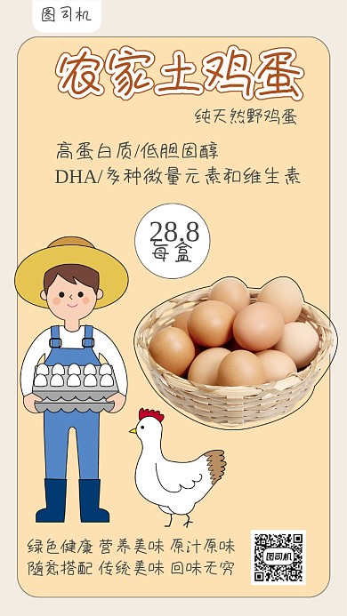农家土鸡蛋宣传海报