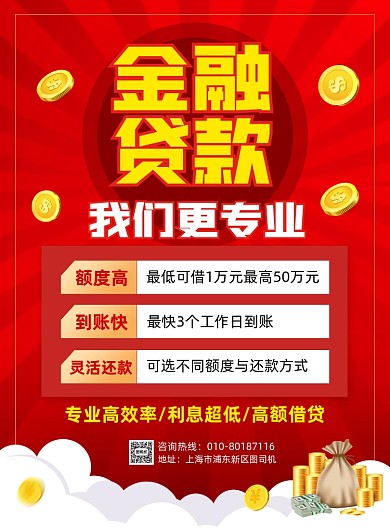 金融贷款理财投资宣传印刷海报