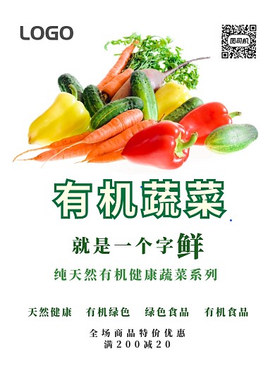 有机蔬菜绿色食品宣传海报