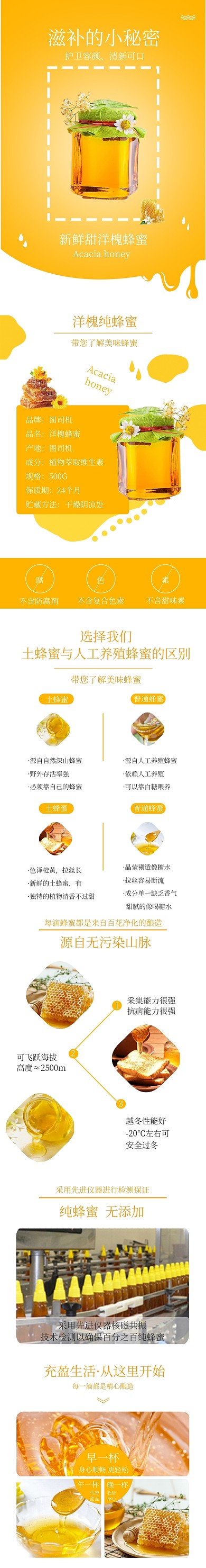 洋槐蜂蜜养生保健电商淘宝详情页