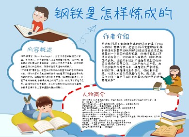 钢铁是怎样炼成的小报手抄报