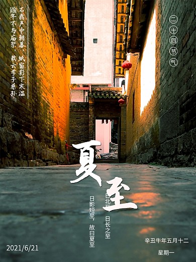 二十四节气之夏至实物风景海报