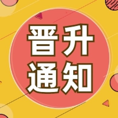 晋升通知撞色几何简约公众号次图