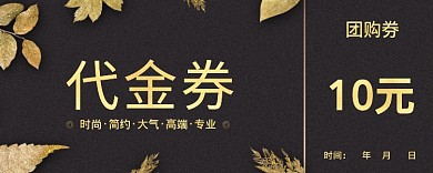 黑色简约10元代金券