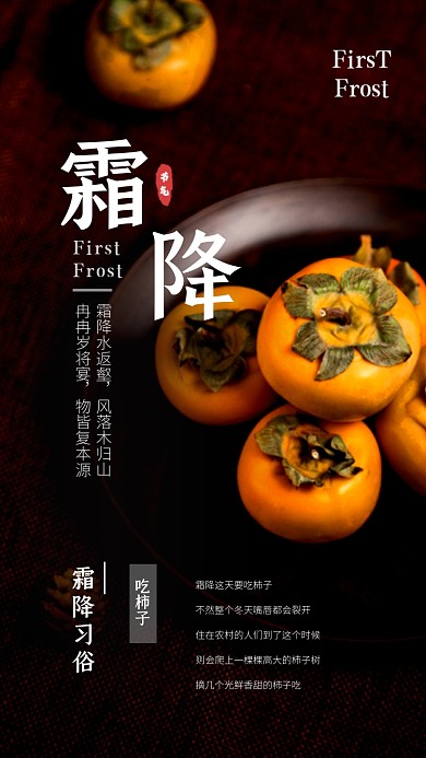 霜降节气柿子文章配图