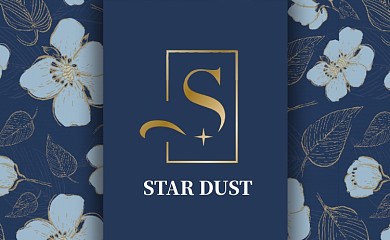 蓝色小清新花朵名片