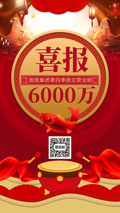 喜报战报创意中国风手机海报