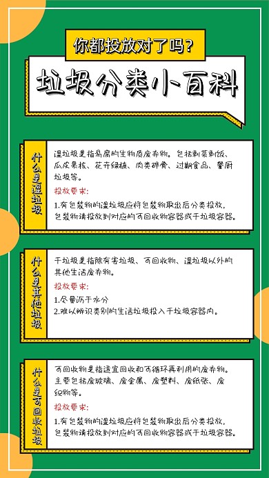 垃圾分类小百科宣传海报
