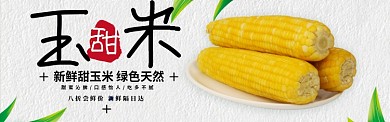 白色水果蔬菜甜玉米促销banner