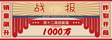 双12大促返场战报公告海报