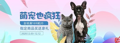 萌宠也疯狂创意宠物促销海报
