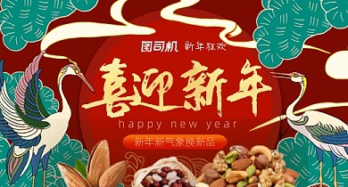 中国风喜迎新年零食坚果活动钻展