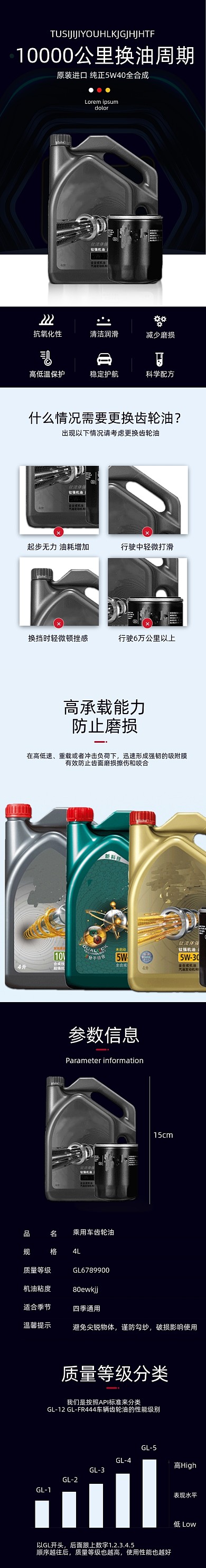 机油润滑油汽车用品详情页