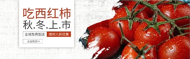 红色水果蔬菜西红柿促销banner