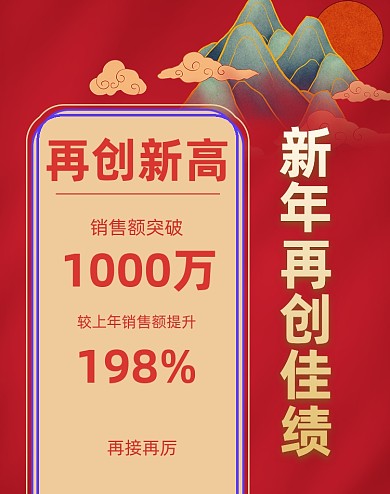 新年在创佳绩喜报战报年货节店铺海报