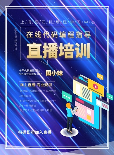 在线编程培训印刷海报