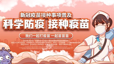 新型冠状病毒疫苗接种上下一套宣传栏展板