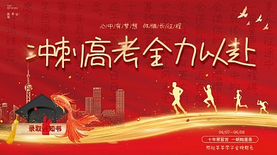 大气红色高考蓦然回首加油必胜金榜题名海报展板