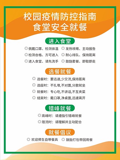 校园疫情防控指南食堂安全就餐