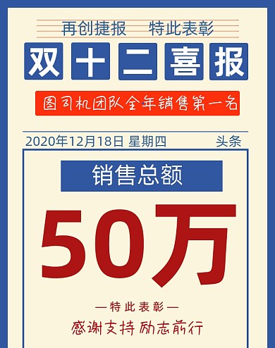 双十二年终喜报狂欢捷报海报