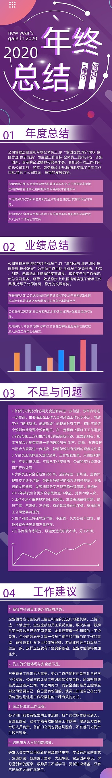 2020年终总结互联网公司h5长图