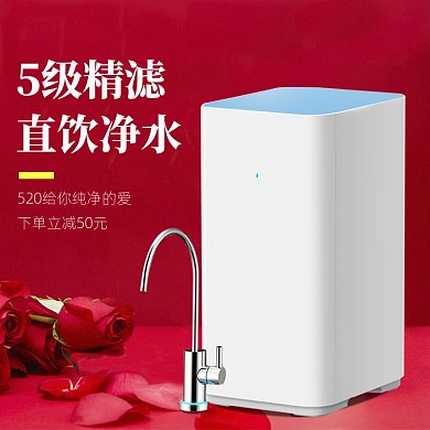 红色简约净水机520促销直通车