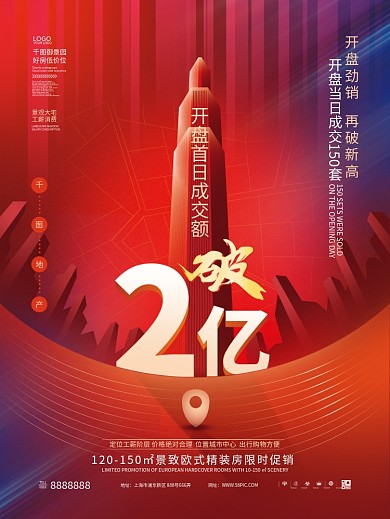 简约创意地产营业额成交量喜报战报