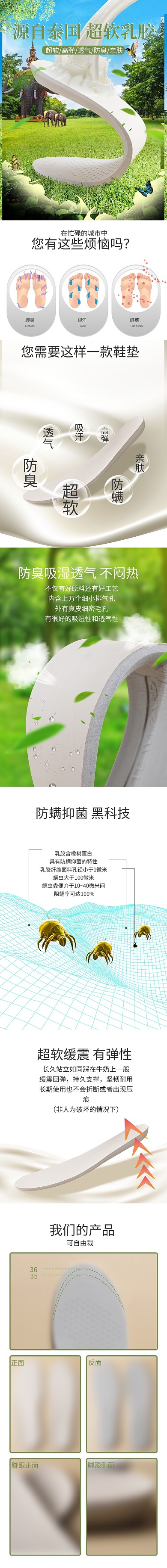 持久支撑正面鞋垫绿色详情页
