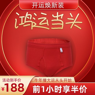 新春焕新装本命年红色内裤促销主图直通车