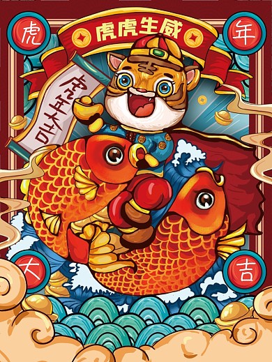 虎年海报 新年节日海报