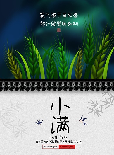 简约传统节日小满海报