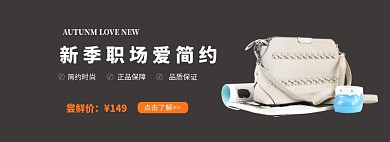 简约灰色女包促销banner