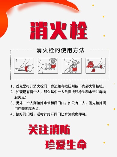 消防消火栓使用方法海报