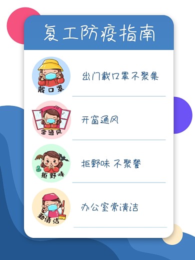 平面广告简约企业复工防疫指南宣传海报