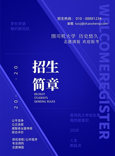 简约大学招生简章宣传海报