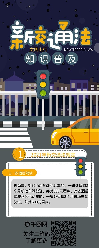 严肃风交通法普法信息长图